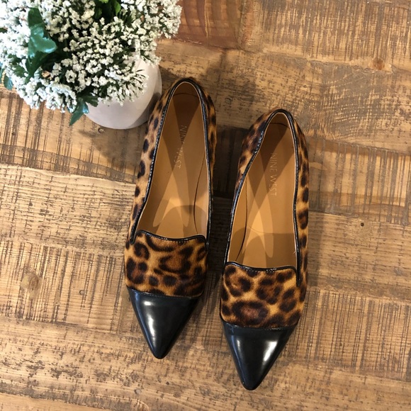 Nine West leopard leather & calf hair captoe flats - Picture 2 of 8